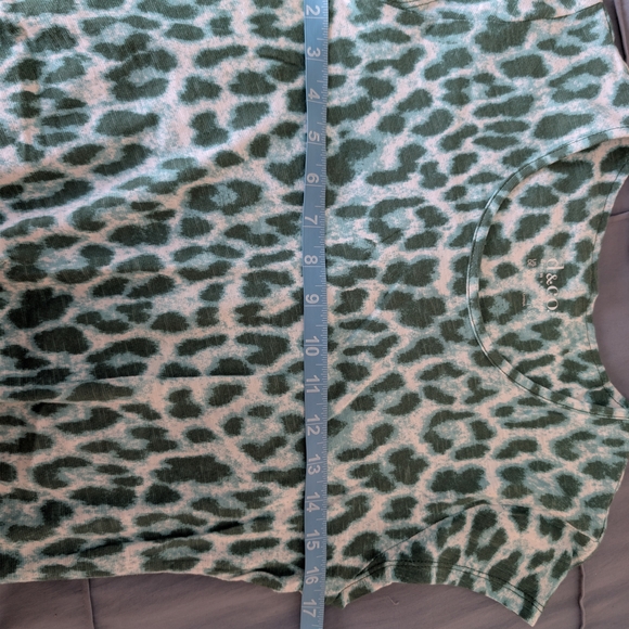 Denim&Co Green Animal Print Midi Dress Short Sleeve XXS XS Cotton Linen Blend - Picture 6 of 8